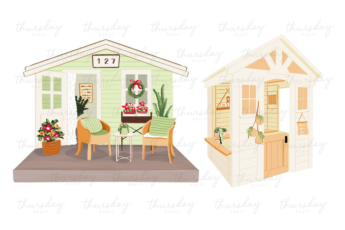 Cottage house illustrations, an Illustration by Thursdaypaper (Photo 2 of 4)