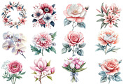 Pink White and Floral Clipart, an Illustration by Designworld (Thumbnail 4 of 5)