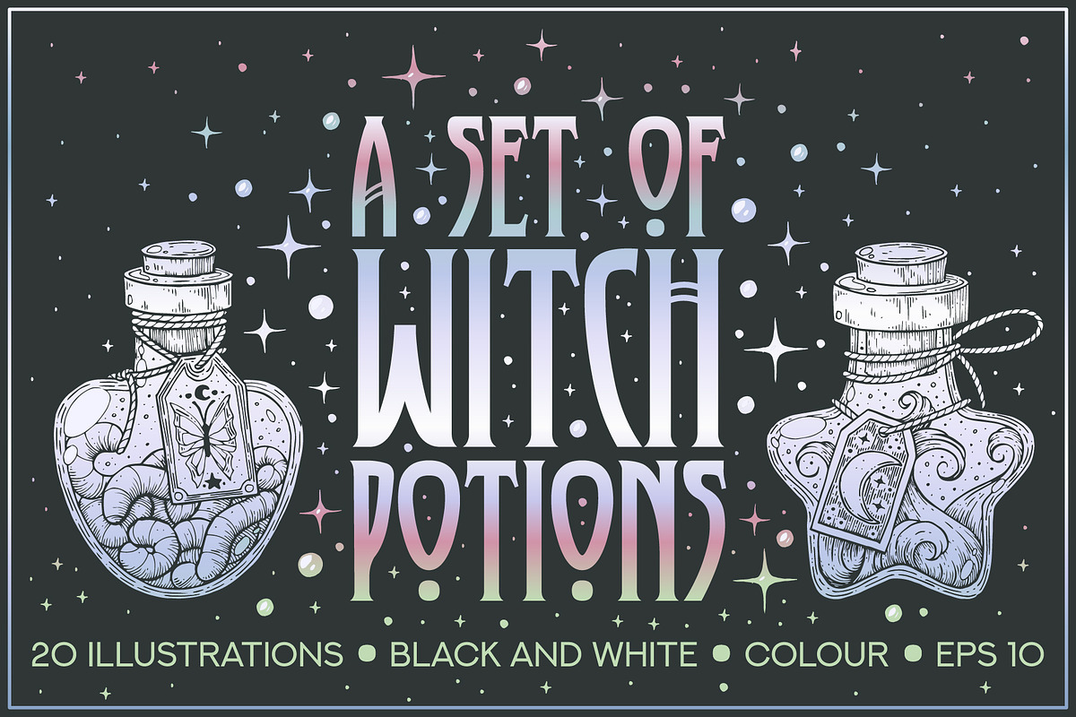 A set of witch potions., an Illustration by KS.IVA (Photo 1 of 10)