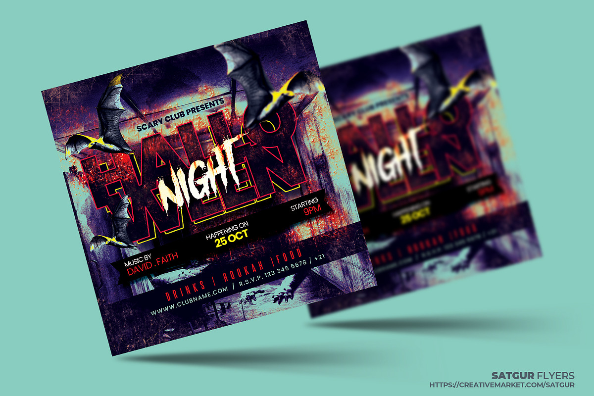 Halloween Party Flyer - PSD, a Flyer Template by Satgur Graphic Design (Photo 2 of 5)
