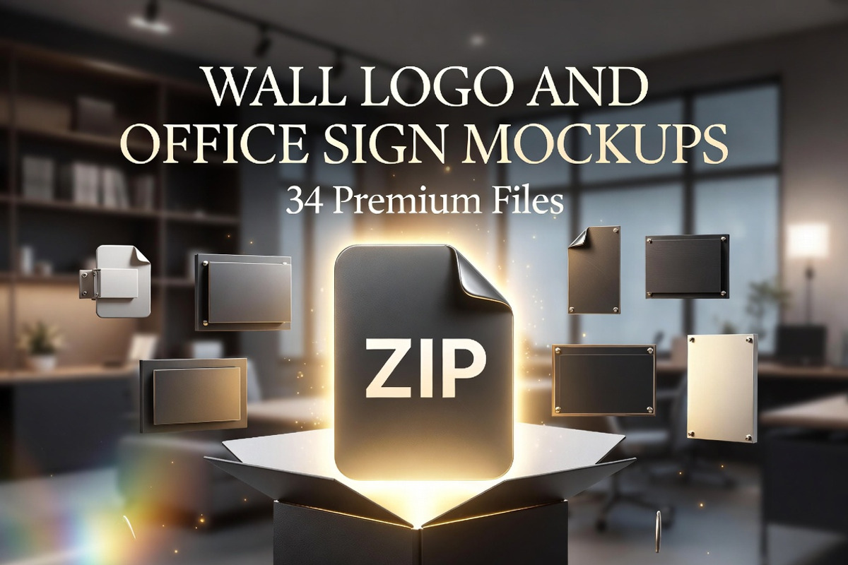 3D Wall Logo Office Branding Mockups, an Advertising Mockup by Dreamanart (Photo 2 of 3)