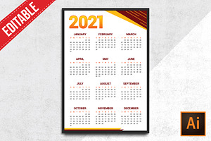 A4 Size 2021 Calendar - Editable