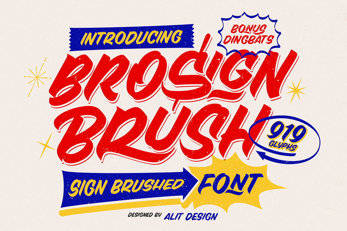 Brosign Brush Typeface, a Handwritten Font by alit design (Photo 1 of 20)