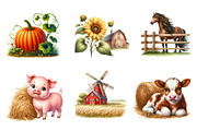 Cute farm animals clipart, an Illustration by CreationArt (Thumbnail 4 of 5)
