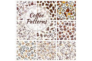 Coffee Beans, Cups, Mills Patterns