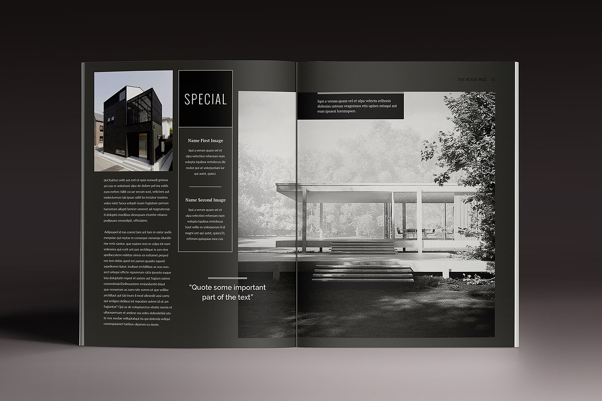 Blackazine Indesign Template, a Magazine Template by Luuqas Design