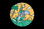 explore the ocean with dolphin, an Animal Illustration by gunaonedesign (Thumbnail 1 of 5)
