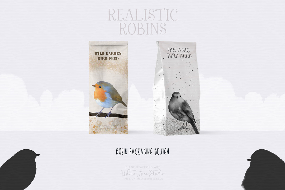 Realistic Robins Illustrations Set, an Illustration by White Lane Studio (Photo 7 of 8)