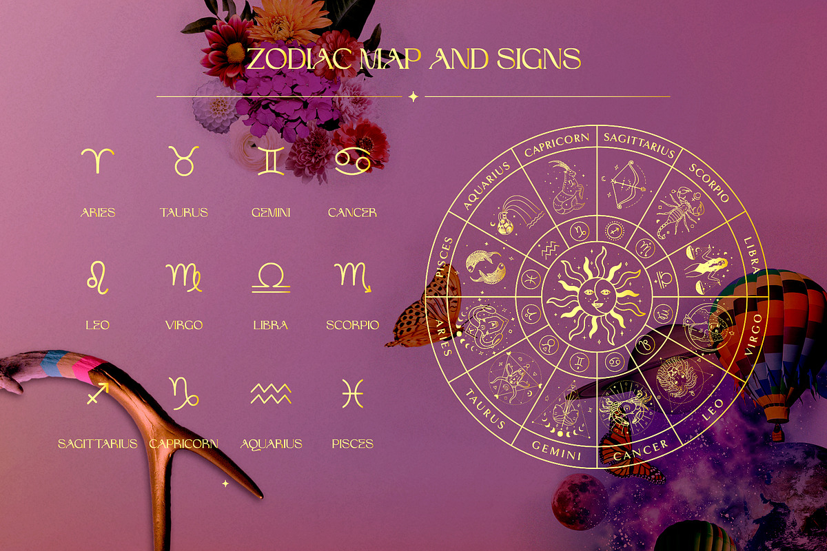 Zodiac Signs Horoscope Illustrations, a Graphic by Olya Creative (Photo 7 of 37)