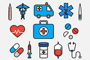 Medical Set Outlined & Colored, an Icon by DeniseUytiepo (Thumbnail 2 of 5)