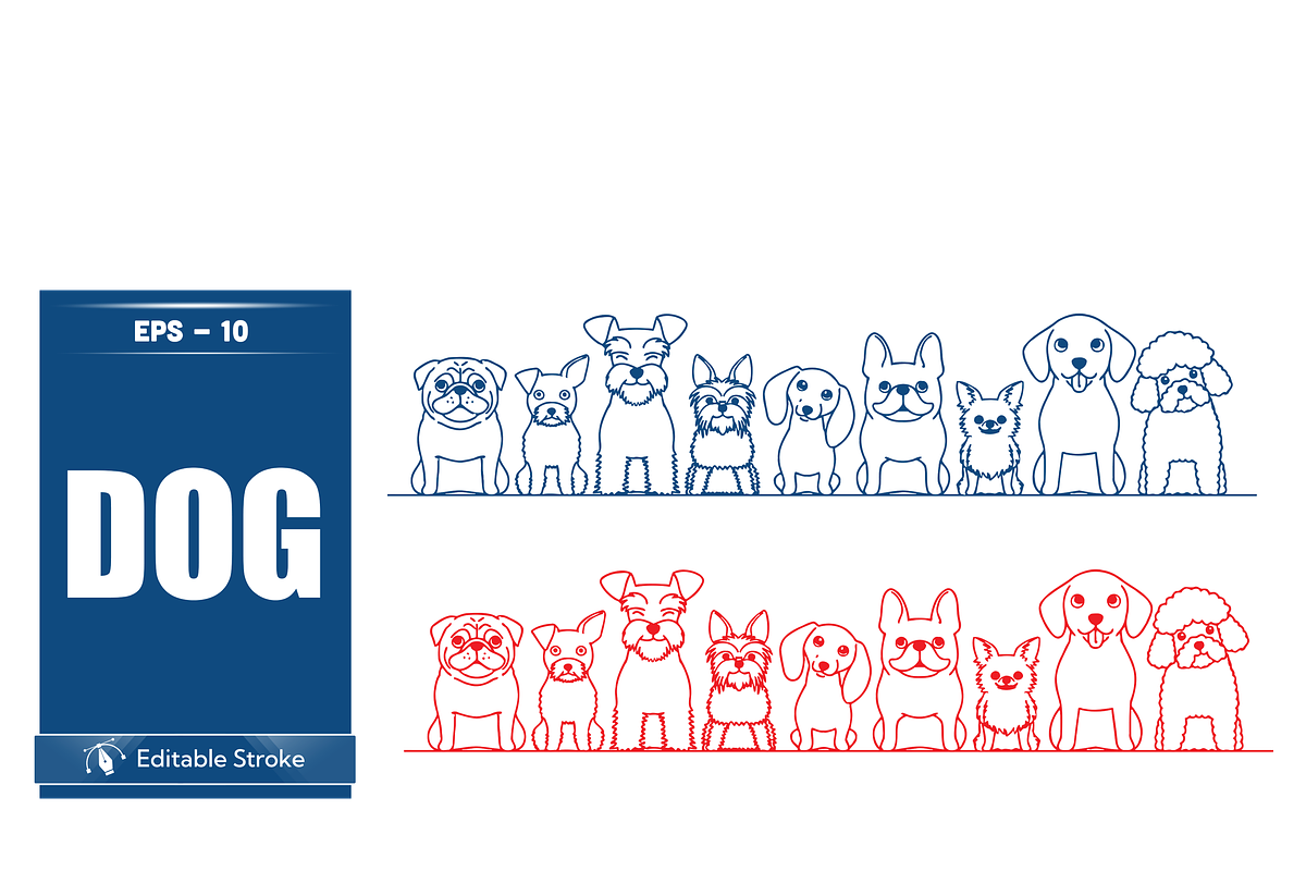 Adorable Dog Line Art Bundle, an Empty State Illustration by CarWrap design (Photo 3 of 3)