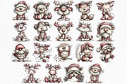 Funny Christmas Animals Clipart, an Illustration by Craft Nest (Thumbnail 6 of 6)