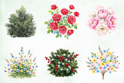 Watercolor Bushes Clipart Bundle, an Illustration by Creative Art (Thumbnail 5 of 10)