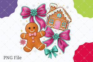 Gingerbread Coquette Christmas PNG, an Illustration by designcity5