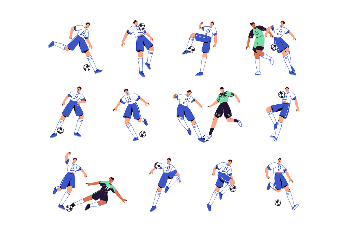 Football players set, patterns, a Sport Illustration by PaperTrident (Photo 2 of 5)