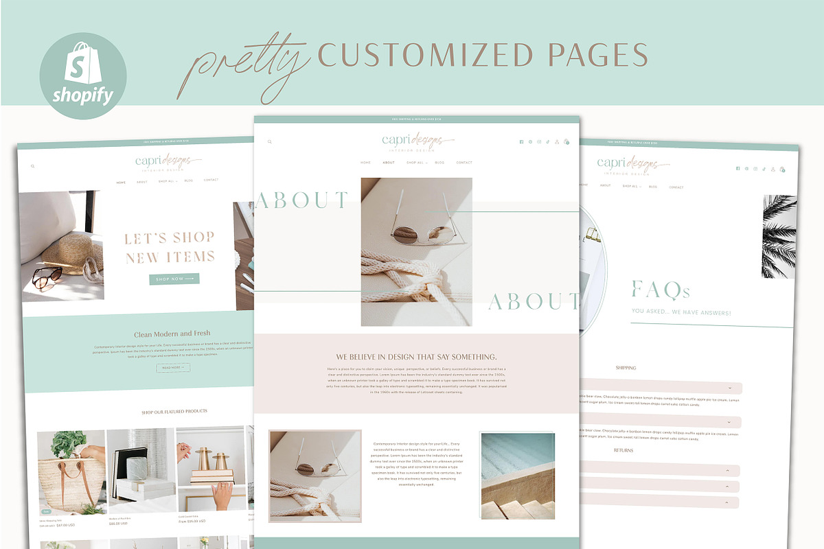 Pastel Shopify Theme Template, a Shopify Template by Macarons and Mimosas (Photo 4 of 10)