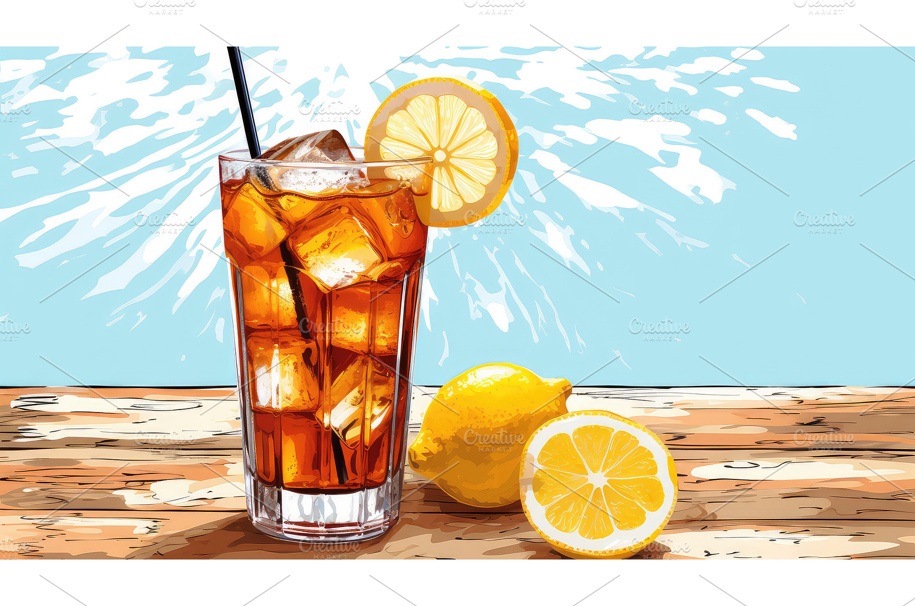 glass beverage tea drink iced ai, a Food & Drink Photo by pikepicture