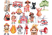 Firefighters Clipart, a Person Illustration by GlamArtZhanna (Thumbnail 3 of 6)