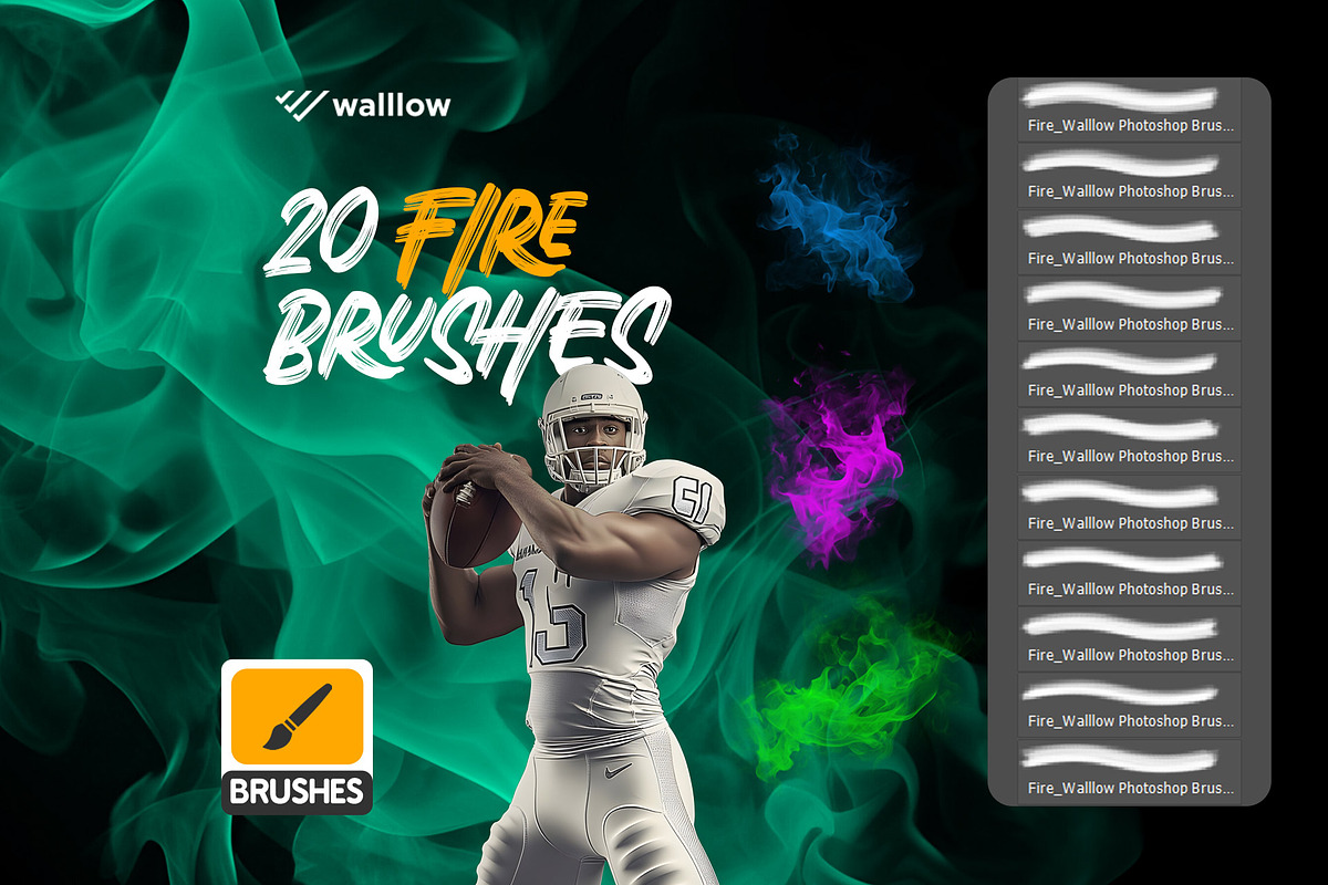 Fire and Smoke Photoshop Brushes, a Brush Add-On by Walllow Creatives (Photo 1 of 3)