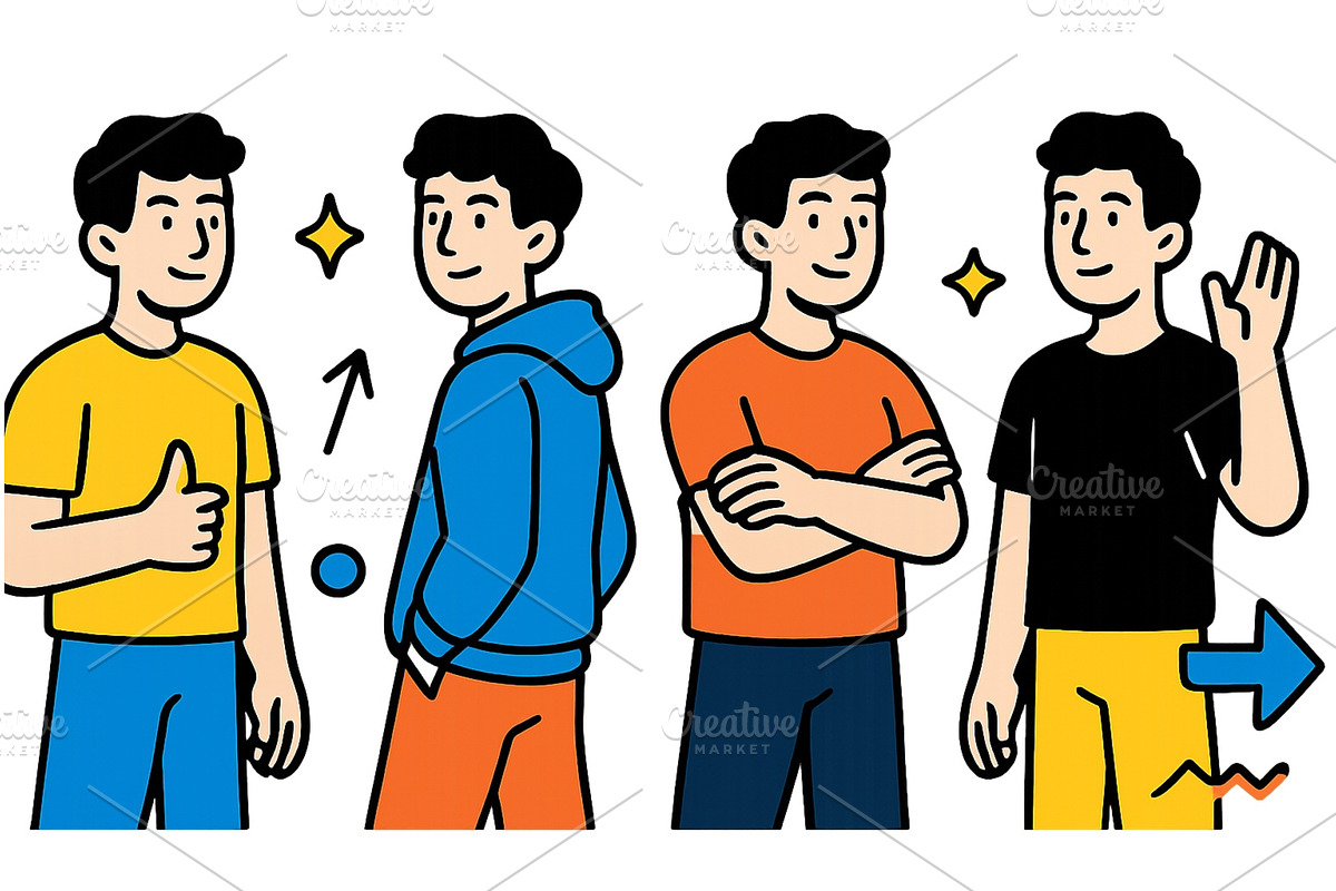 Vector illustration showing four, an Illustration by ZinetroN