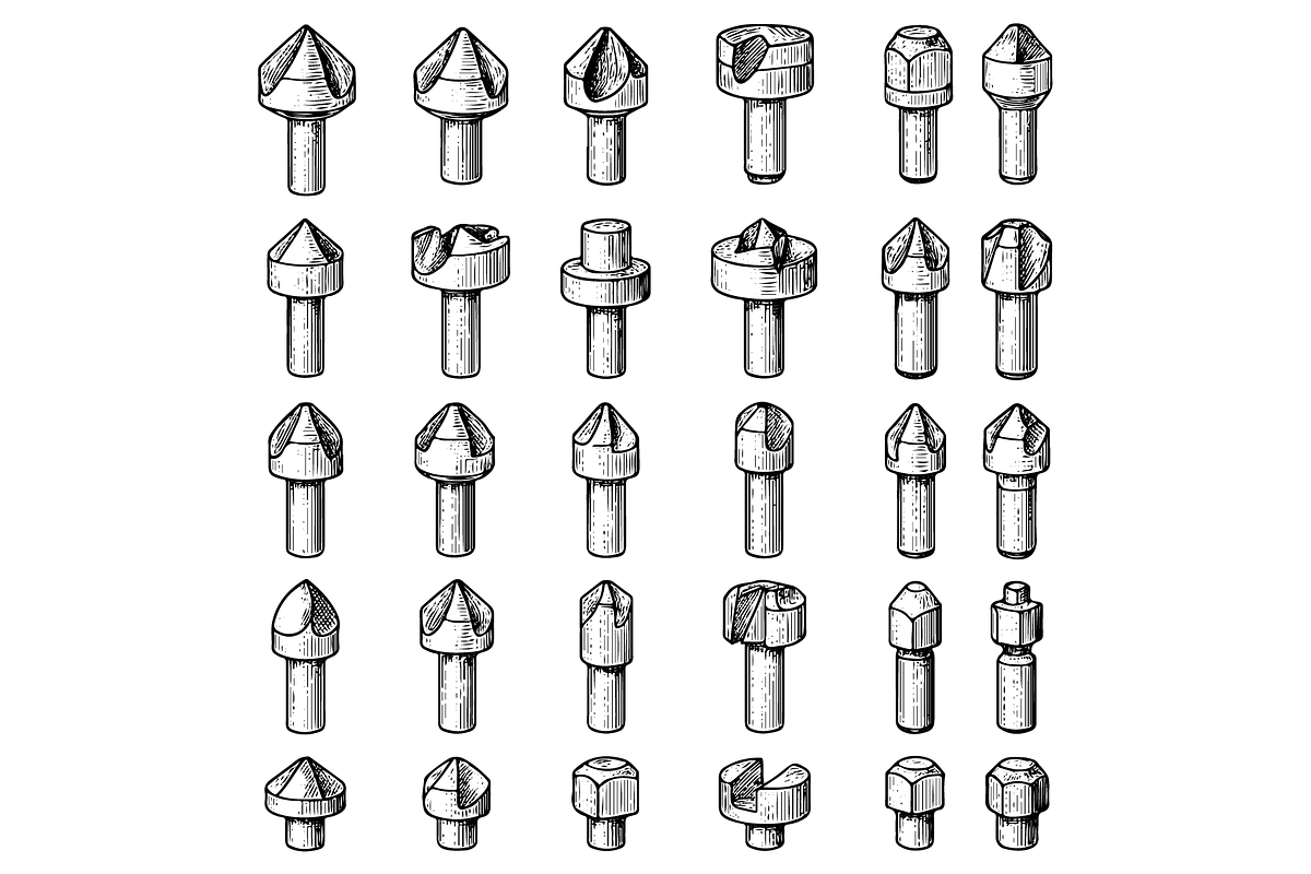 Router Bits and Wood Cutters Pack, an Object Graphic by RT Studio (Photo 2 of 3)