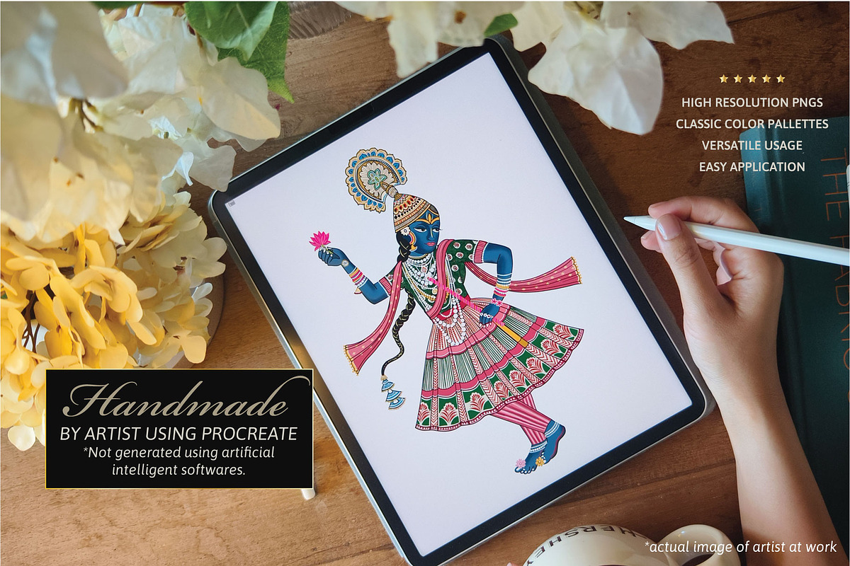 Pichwai PNG Elements & Patterns, an Illustration by Artifactory Studios (Photo 6 of 9)