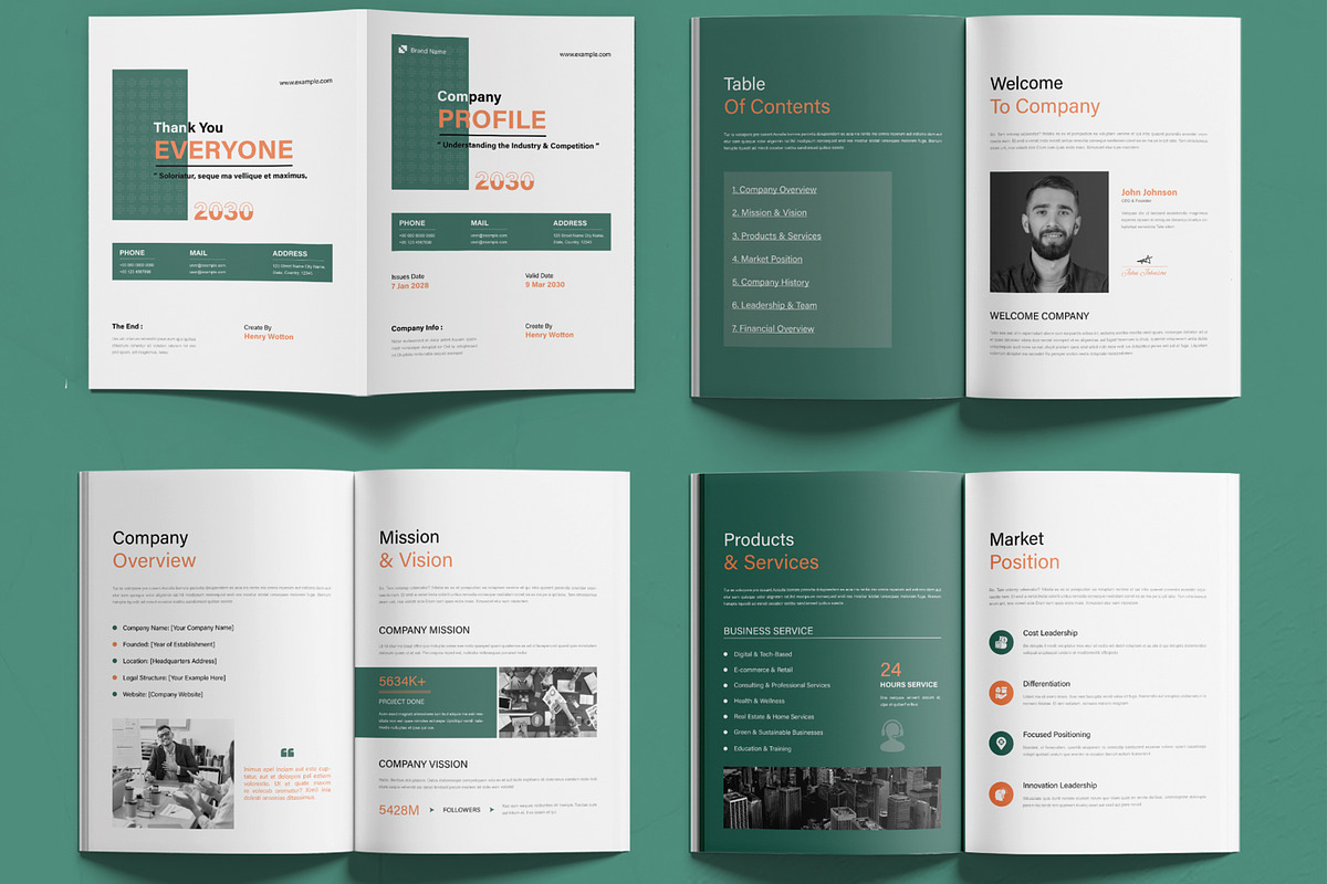 Creative Company Profile Layout, a Brochure Template by MightyDesign (Photo 2 of 6)