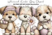 Whimsical Easter Dog Clipart PNG, an Illustration by Black Bird Studio (Thumbnail 1 of 5)