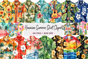 Hawaiian Summer Shirt Clipart, a Seasonal Illustration by DreamArtGraphic