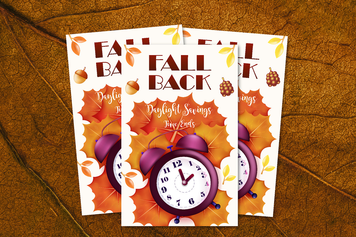 Daylight Savings Time Ends Flyer, a Seasonal Illustration by Kevyn Creative (Photo 4 of 4)