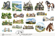 100 watercolour England clip art, a Person Illustration by Poppy Lane Studio (Thumbnail 9 of 10)