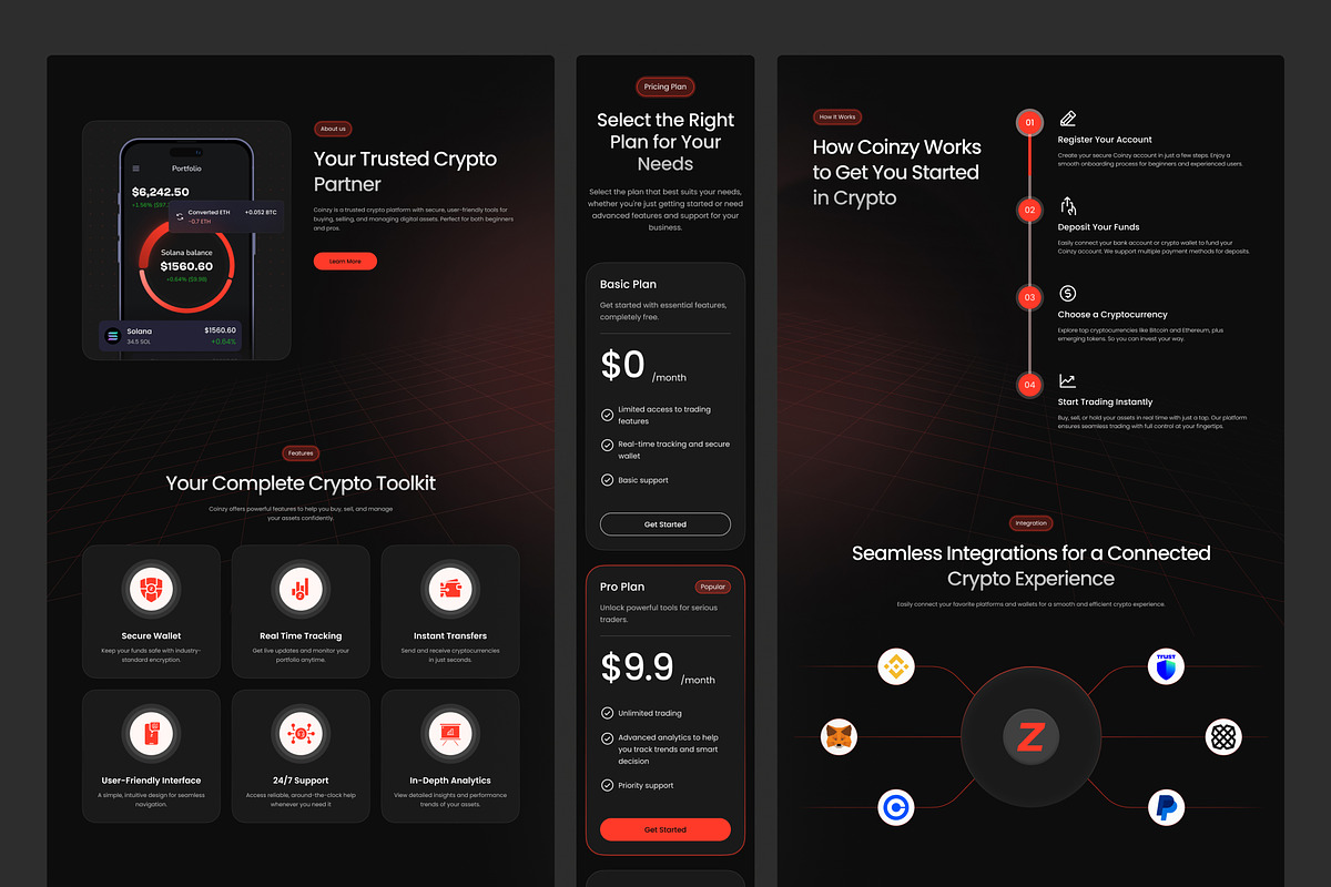 Cryptocurrency Technology Website, an UI Kit Template by peterdraw (Photo 2 of 7)