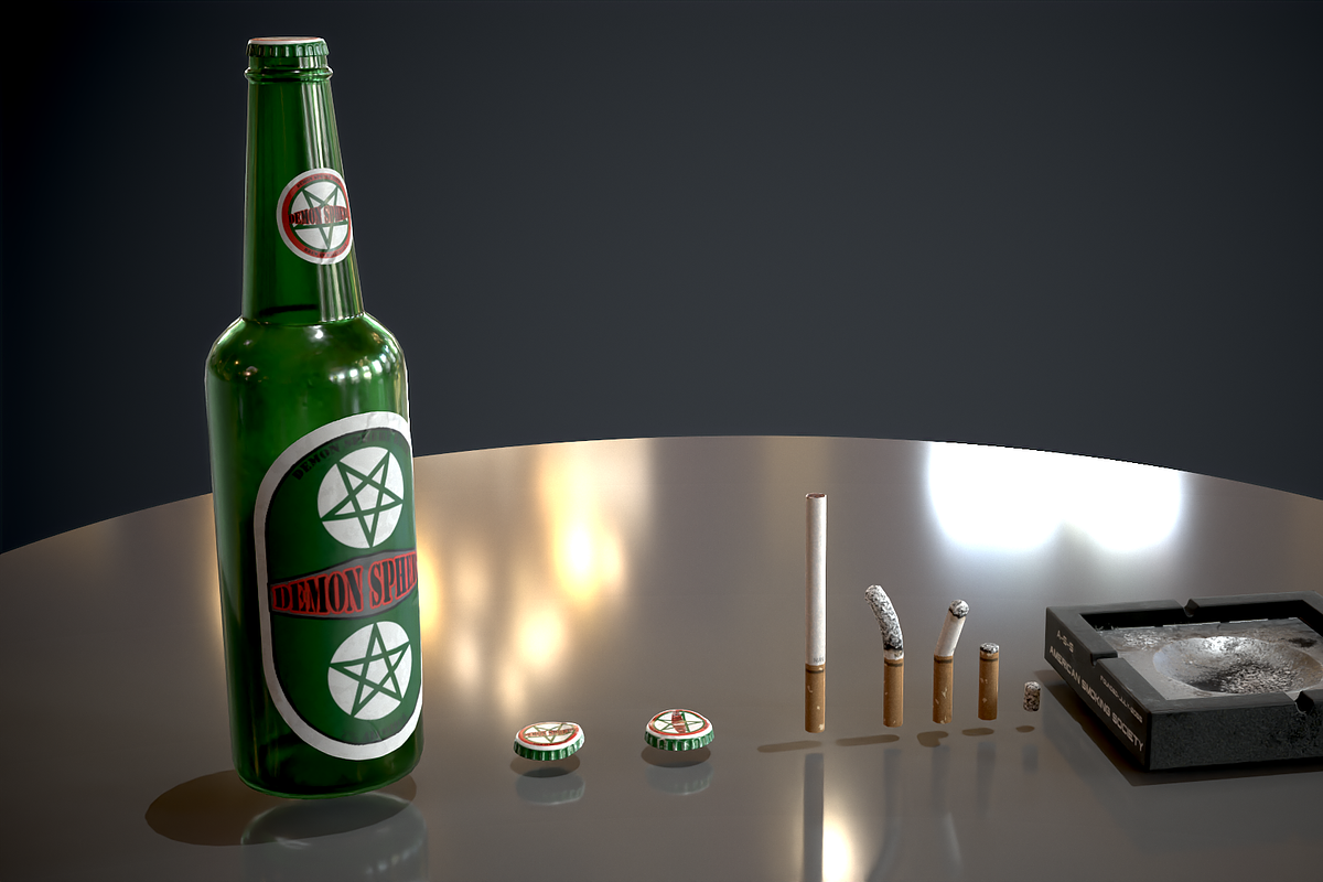 Beer, Cigarattes and Ashtray - PBR, a Food & Drink 3D Model by TFE Game Art (Photo 9 of 10)