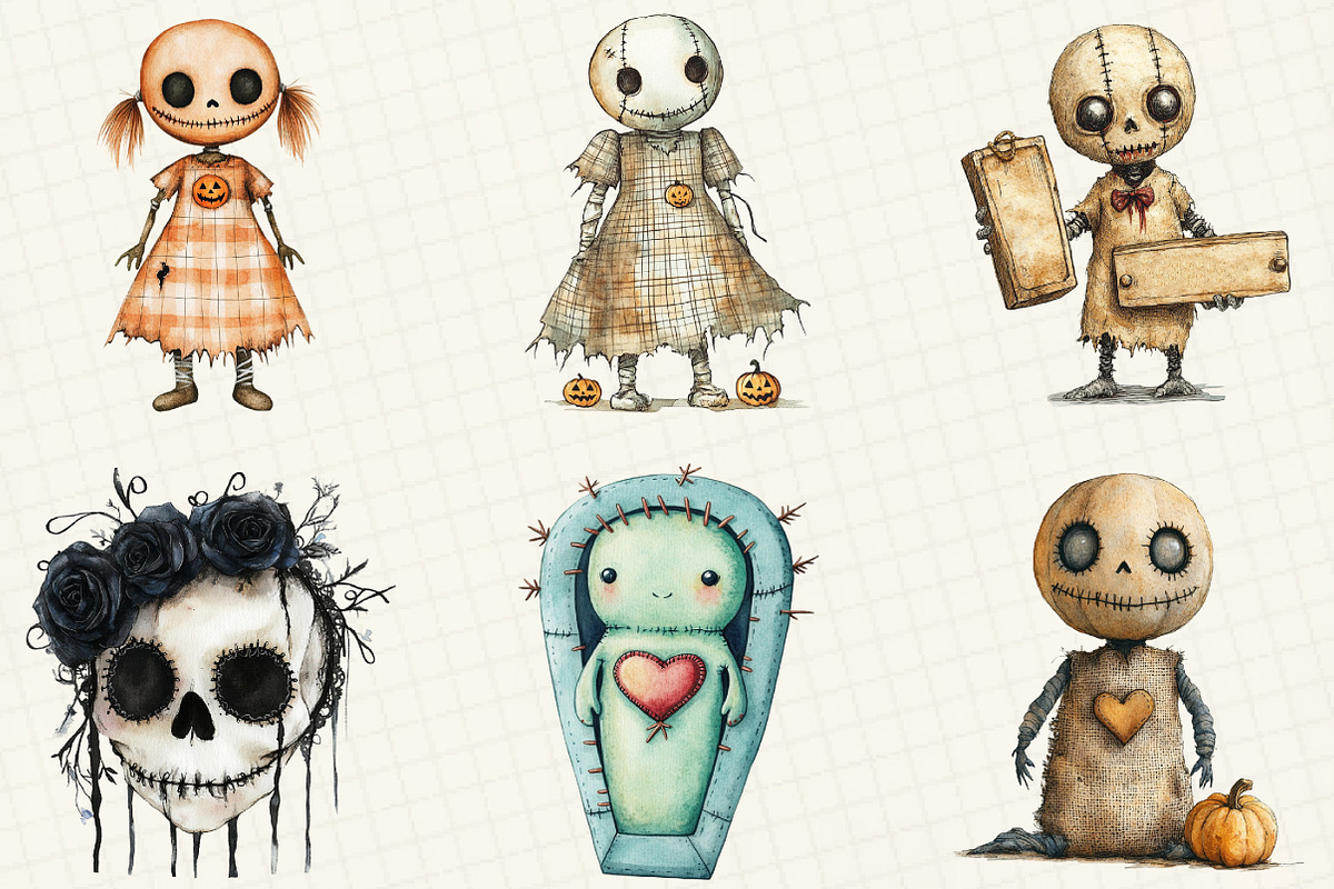 Halloween Voodoo Doll Clipart, an Illustration by OK Design (Photo 2 of 5)