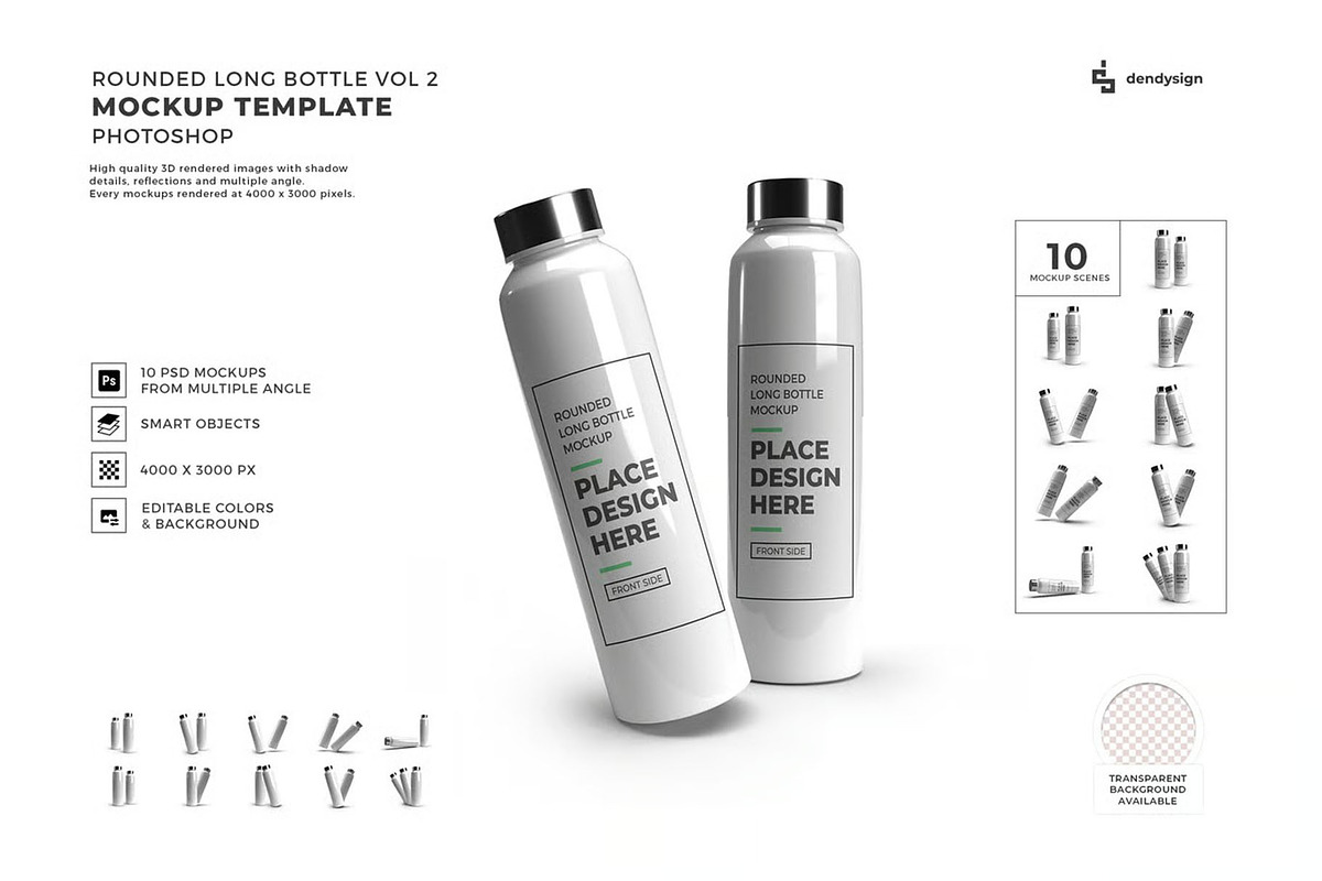 Long Bottle Tumbler Mockup Template, a Household Mockup by DesignRushMarket (Photo 1 of 11)