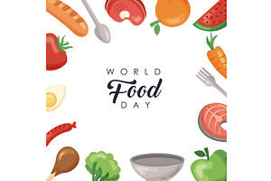 world food day frame, a Food Illustration by studiogstock