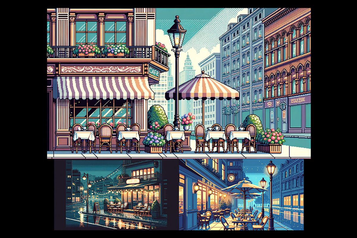 Background - Pixel Cafe, a Background Graphic by The Rusty Press (Photo 7 of 8)