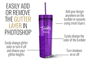 Skinny Acrylic Tumbler w/ glitter, a Product Mockup by SarahDesign (Thumbnail 3 of 9)