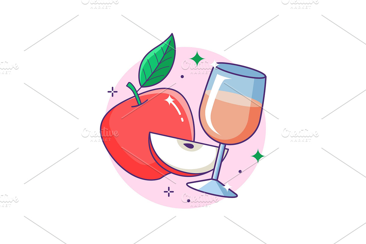 Apple Juice and Fruits, an Object Graphic by Patria Ari (P4tcreativa)