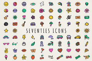 Seventies Icons Clipart Set