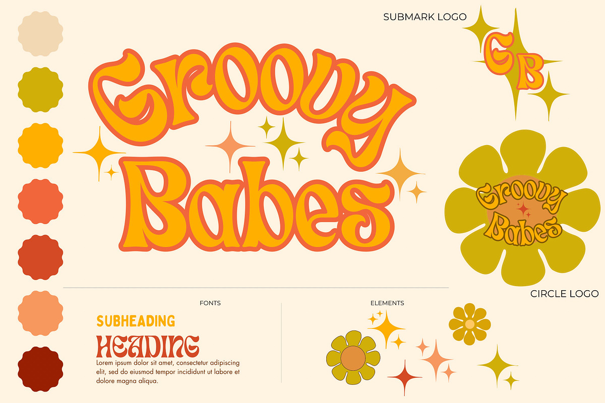Retro Logo & Branding Canva Template, a Branding & Logo Template by Dear Darling Design (Photo 1 of 6)