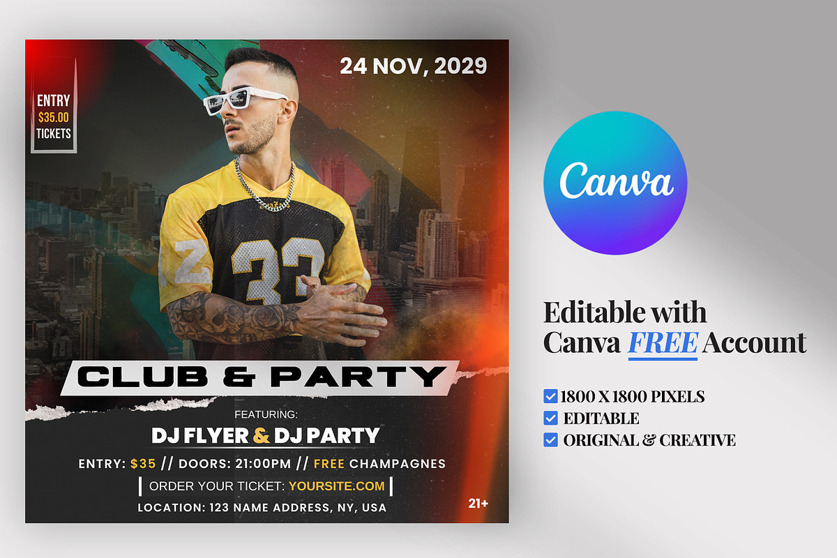 5 Modern Canva Event Instagram Flyer, a Social Media Template by PixelsDesign (Photo 7 of 7)