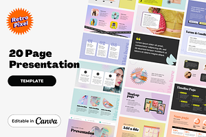 Retro Pixel Presentation Canva