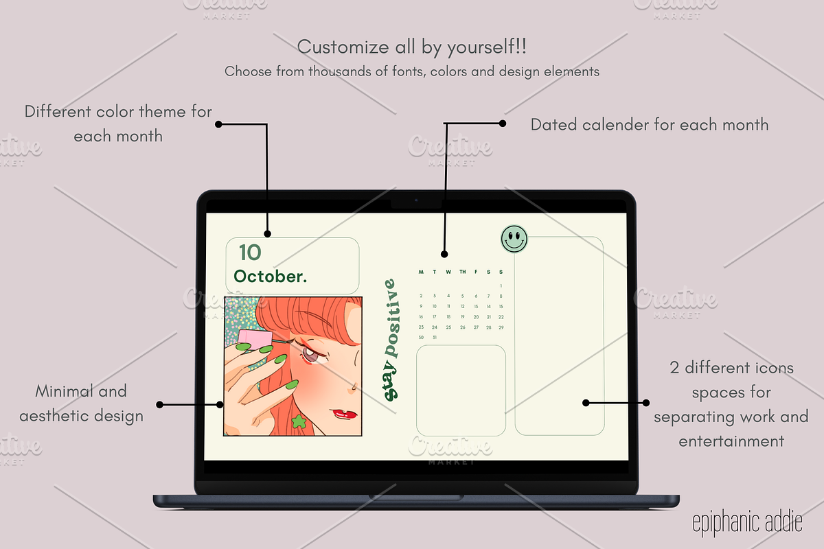 Aesthetic Laptop Wallpaper and Icons, a Design Template by Epiphanic Addie (Photo 2 of 6)