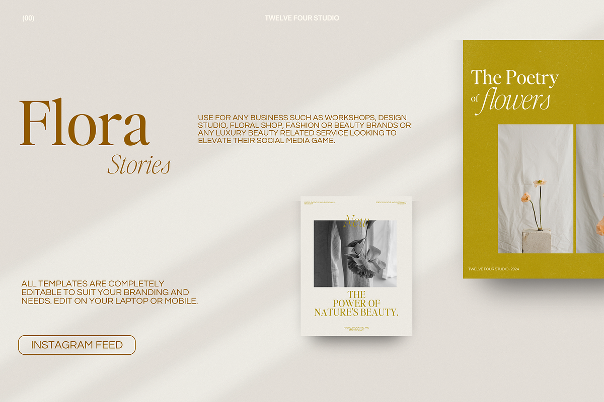 Flora Aesthetic Instagram Feed Posts, a Social Media Template by Twelve Four Studio (Photo 5 of 9)