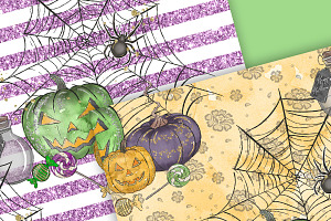 Cute Halloween Digital Paper Pack