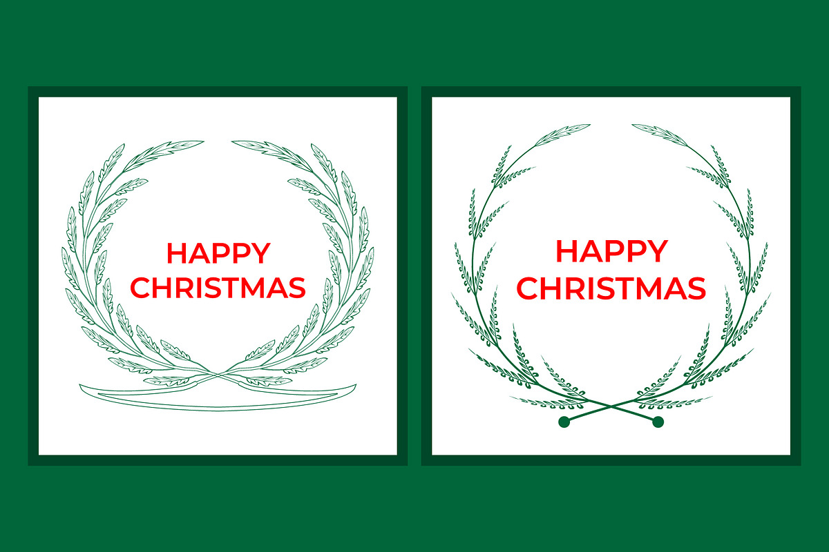 Happy Christmas Wreath Design, a Decorative Illustration by Lakhan1998 (Photo 3 of 6)