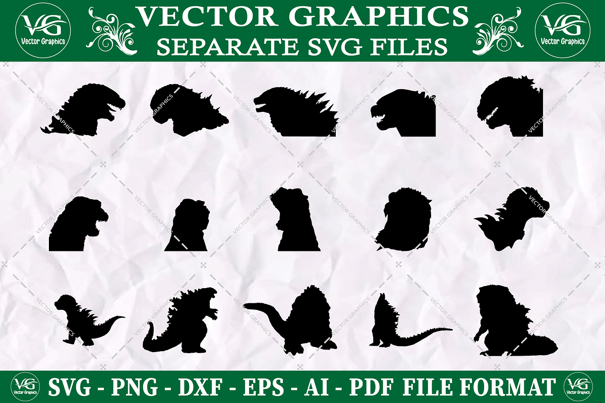 Godzilla SVG. Godzilla Bundle SVG., an Animal Illustration by Vector Graphics