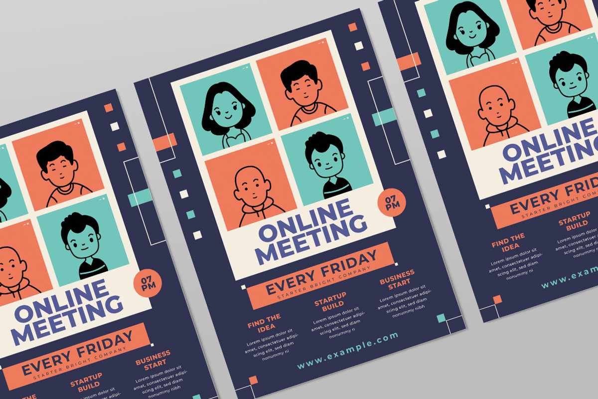 Online Meeting Flyers, a Flyer Template by Tokosatsu (Photo 3 of 4)