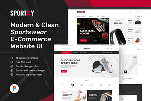 Sportswear E-Commerce Website Design, an UI Kit Template by peterdraw